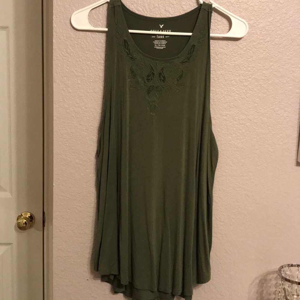 Army green tank top